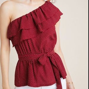 NWT Anthropologie Mauve Rita Ruffled Top